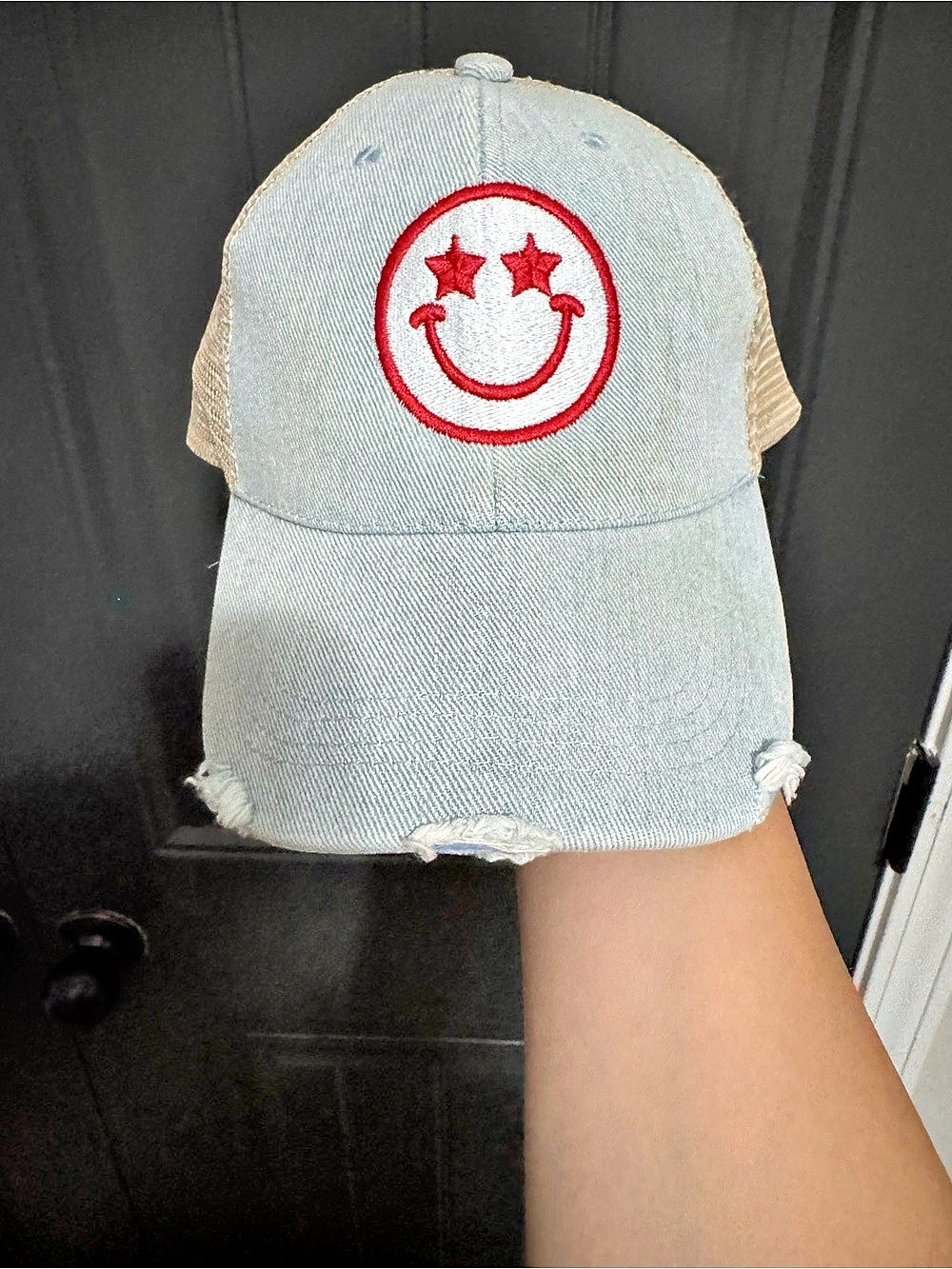KATY DID Trucker Hat Gray & Beige